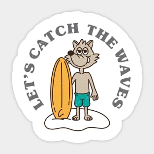 Surfing Dog Sticker